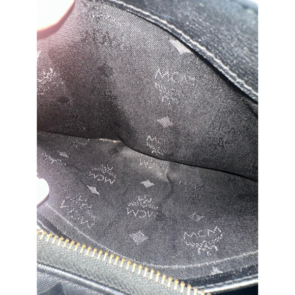 Women's MCM Boston Bag Black/Gold Monogram Size One Size - Picture 10 of 11